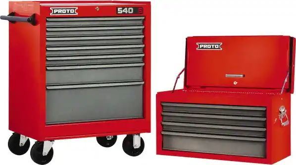 Proto Red/Gray Steel Chest/Roller Cabinet Combo